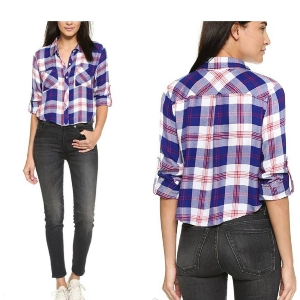 Rails Hunter Flannel in White Blue Cherry